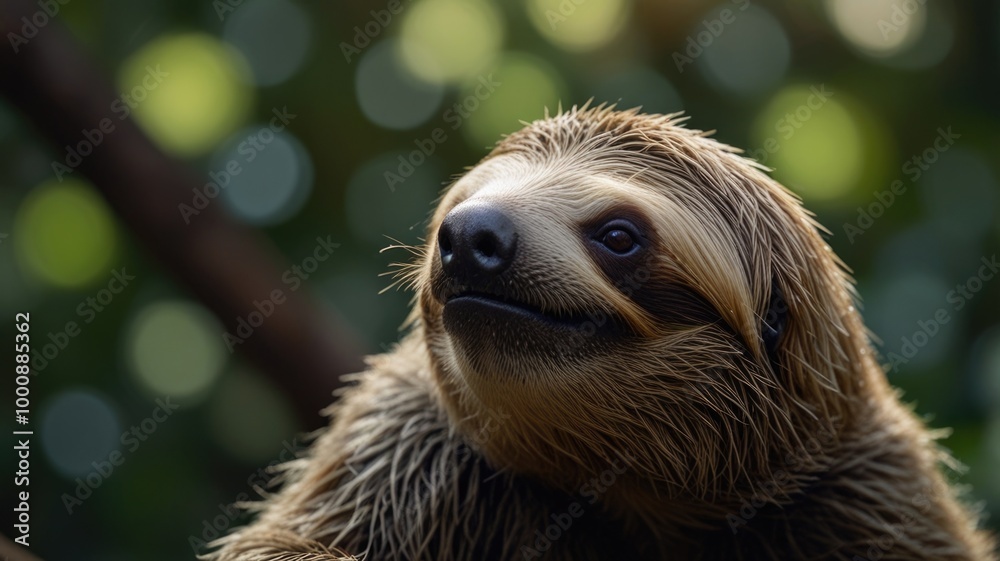 Fototapeta premium Sloth over a blurry background