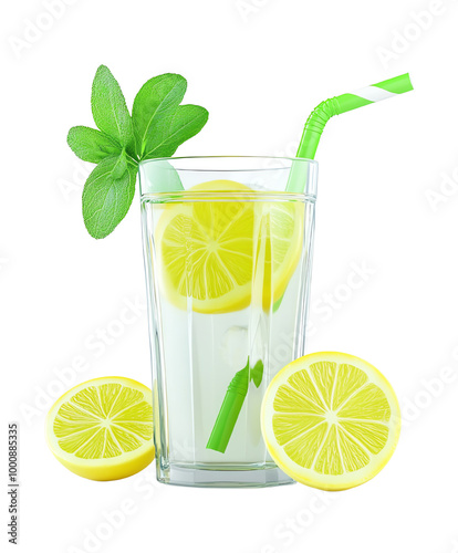 Lemonade with lime slices