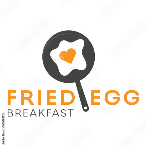 fried egg breakfast flat minimalist design logo