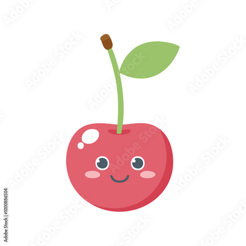 Cherry Cute Cartoon Fruit Fresh Animation Kawaii Healthy Character
