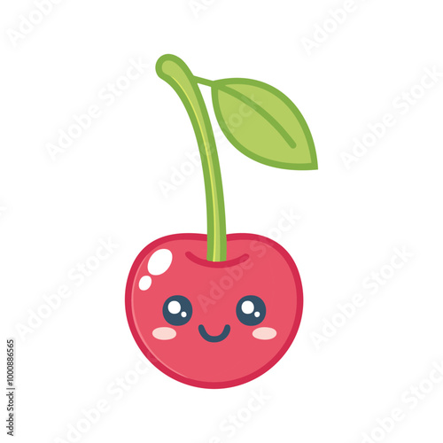 Cherry Cute Cartoon Fruit Fresh Animation Kawaii Healthy Character
