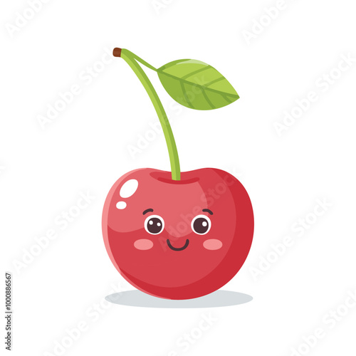 Cherry Cute Cartoon Fruit Fresh Animation Kawaii Healthy Character
