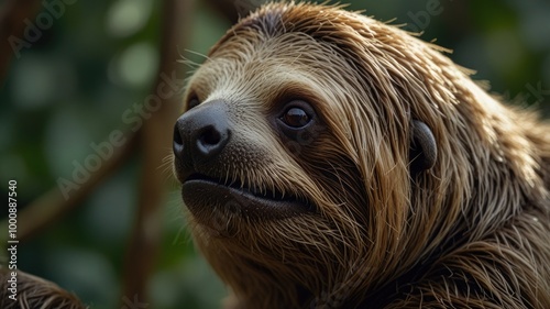 Sloth over a blurry background