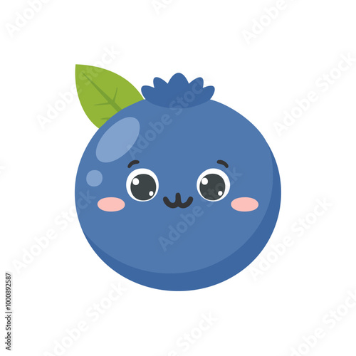 Blueberry Cute Cartoon Fruit Fresh Animation Kawaii Healthy Character
