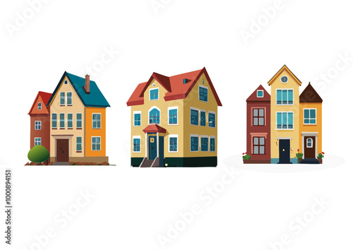 feuilles de plusieurs maisons de villes