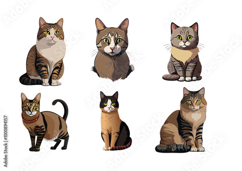 feuilles avec plusieurs chats