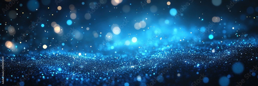 Obraz premium Blue Glowing Abstract Particle Background