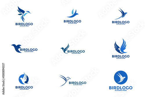 Set of Bird logo vector, Bird logo design icon collections