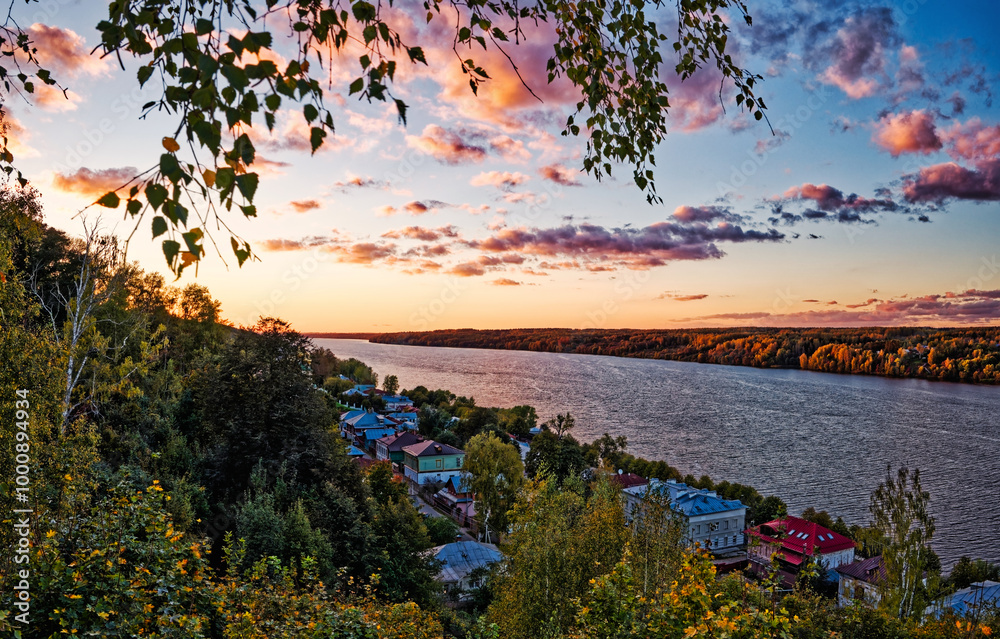 Sunset over the river Volga Sunset over the river Volga