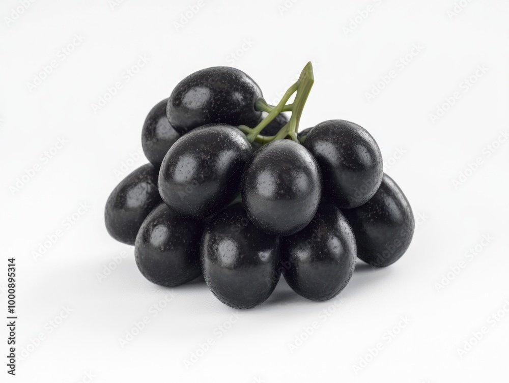 Black Grapes on White Surface Black Grapes on White Surface