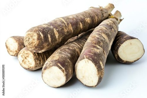 Cassava isolated on white background - generative ai