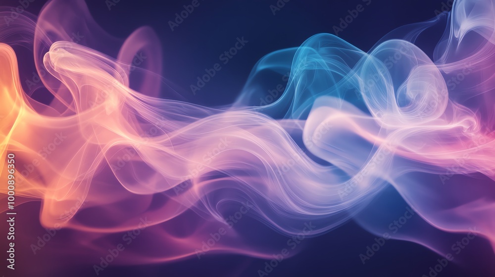 Obraz premium Abstract colorful smoke on a black background.