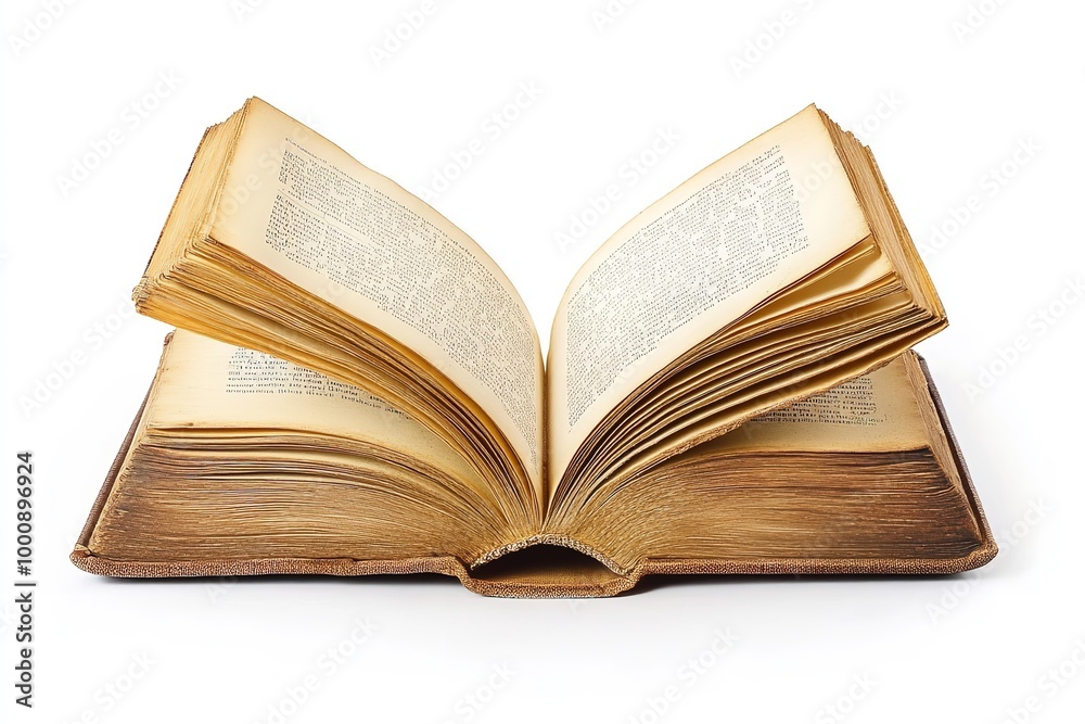 Isolated open book on a white backdrop. Generative Ai Isolated open book on a white backdrop. Generative Ai