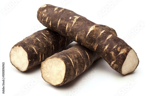 Cassava isolated on white background - generative ai