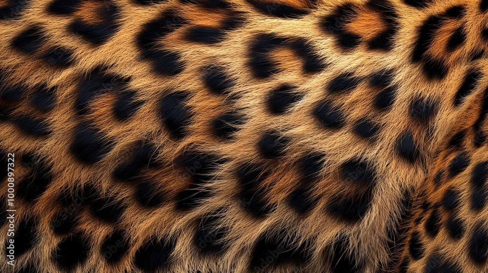Exotic leopard fur, showing detailed spots and luxurious texture in a seamless pattern for background use. Exotic leopard fur, showing detailed spots and luxurious texture in a seamless pattern for background use.