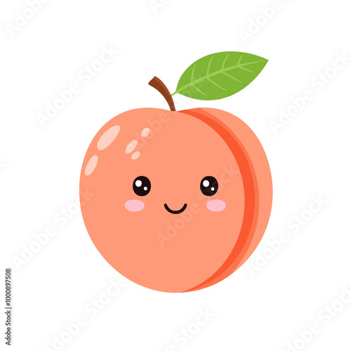 Peach Cute Cartoon Fruit Fresh Animation Kawaii Healthy Character
