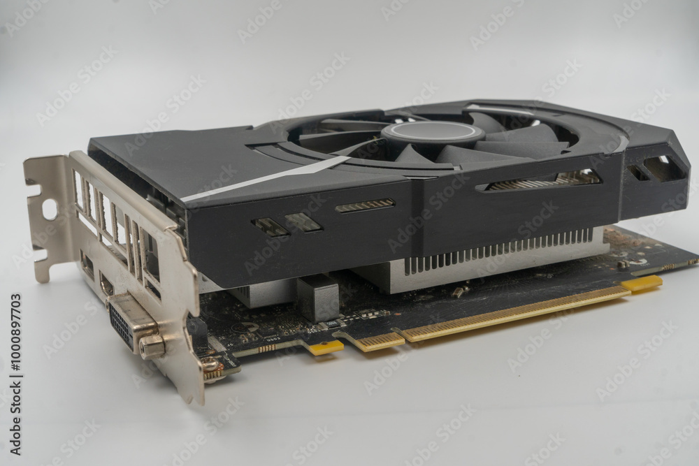 High-performance gpu - Graphics Card. Cooling fan, pcie interface, multi-display support, electronic components, circuit board, desktop pc, gaming, computing, cooling system. High-performance gpu - Graphics Card. Cooling fan, pcie interface, multi-display support, electronic components, circuit board, desktop pc, gaming, computing, cooling system.