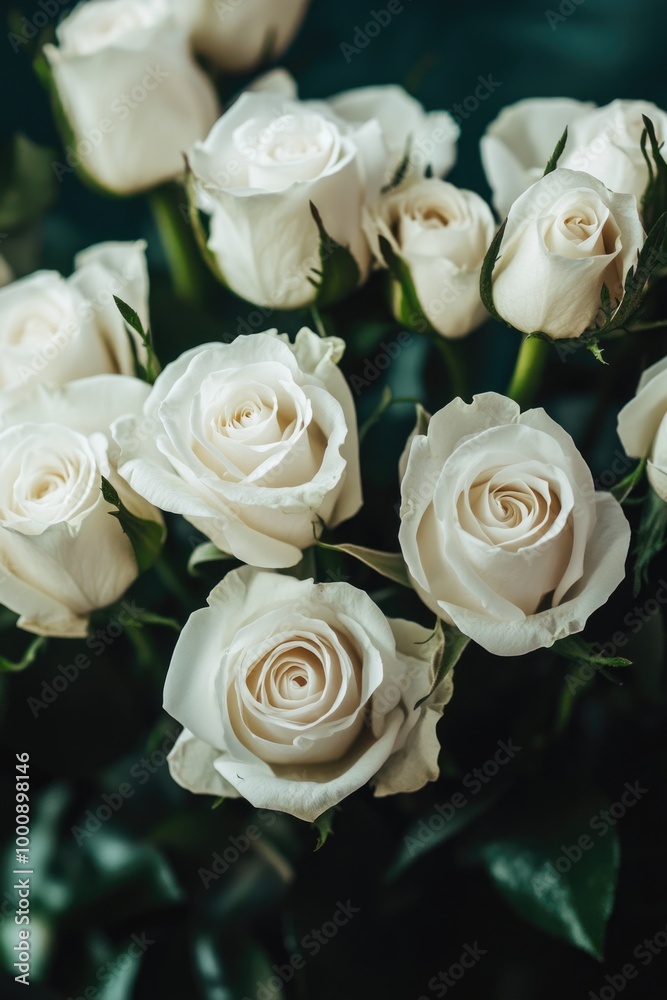 White Roses in Vase White Roses in Vase
