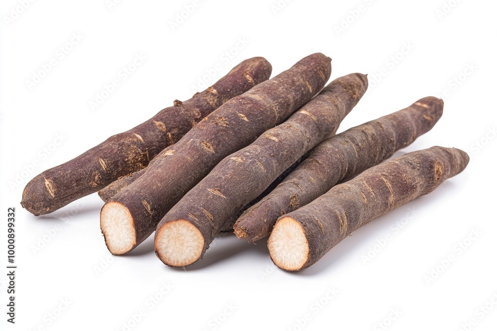 Cassava isolated on white background - generative ai Cassava isolated on white background - generative ai