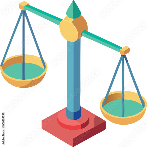 A colorful scale symbolizing balance, justice, and equality in law