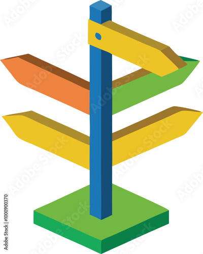 A colorful signpost showing different directions symbolizing choices and guidance