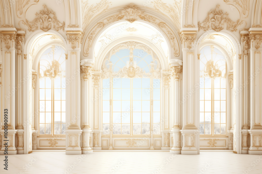 Fototapeta premium Palace interior background castle hall