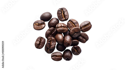 Arabica beans are known for their mild, chocolate-like aroma and lower caffeine content, making them popular among coffee lovers. Isolated on white background. photo