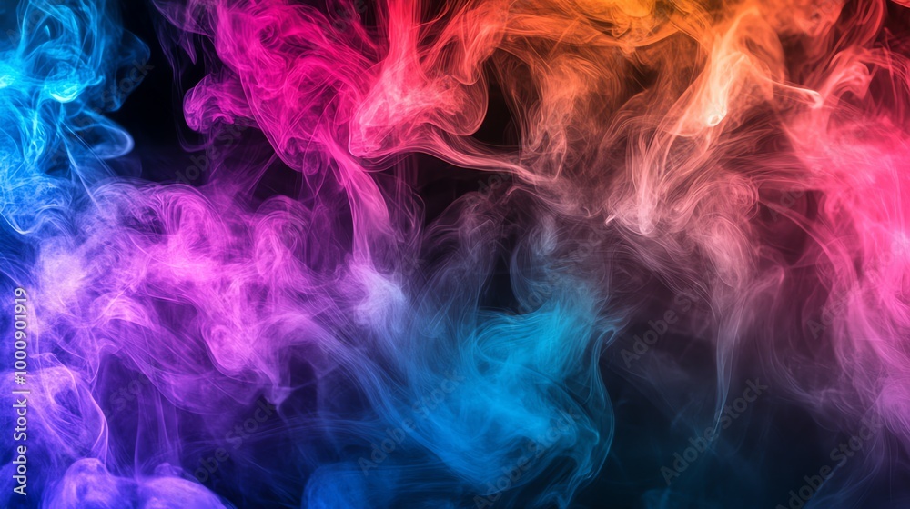 Abstract colorful smoke with red, pink and blue swirls. Abstract colorful smoke with red, pink and blue swirls.