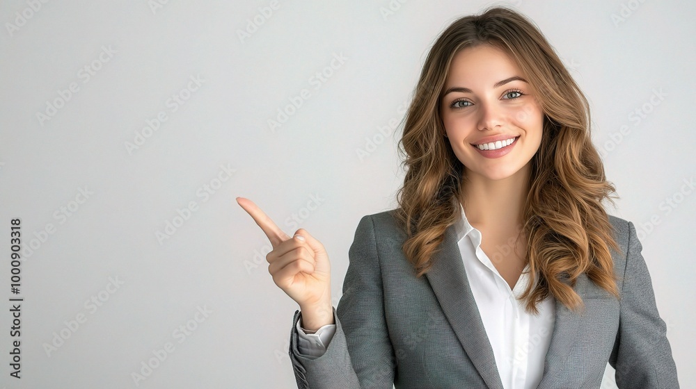 Professional Woman Pointing with a Smile Professional Woman Pointing with a Smile