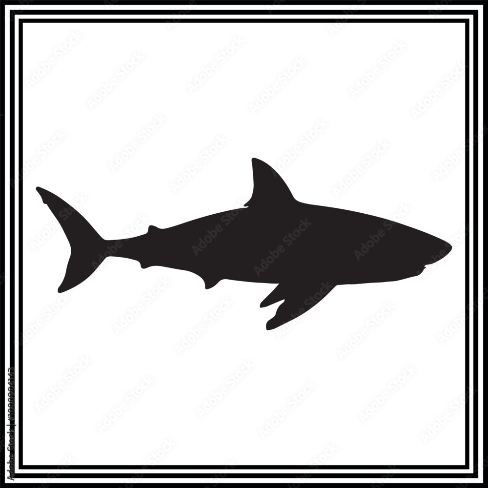 Shark silhouette illustration, octopus clipart Shark silhouette illustration, octopus clipart