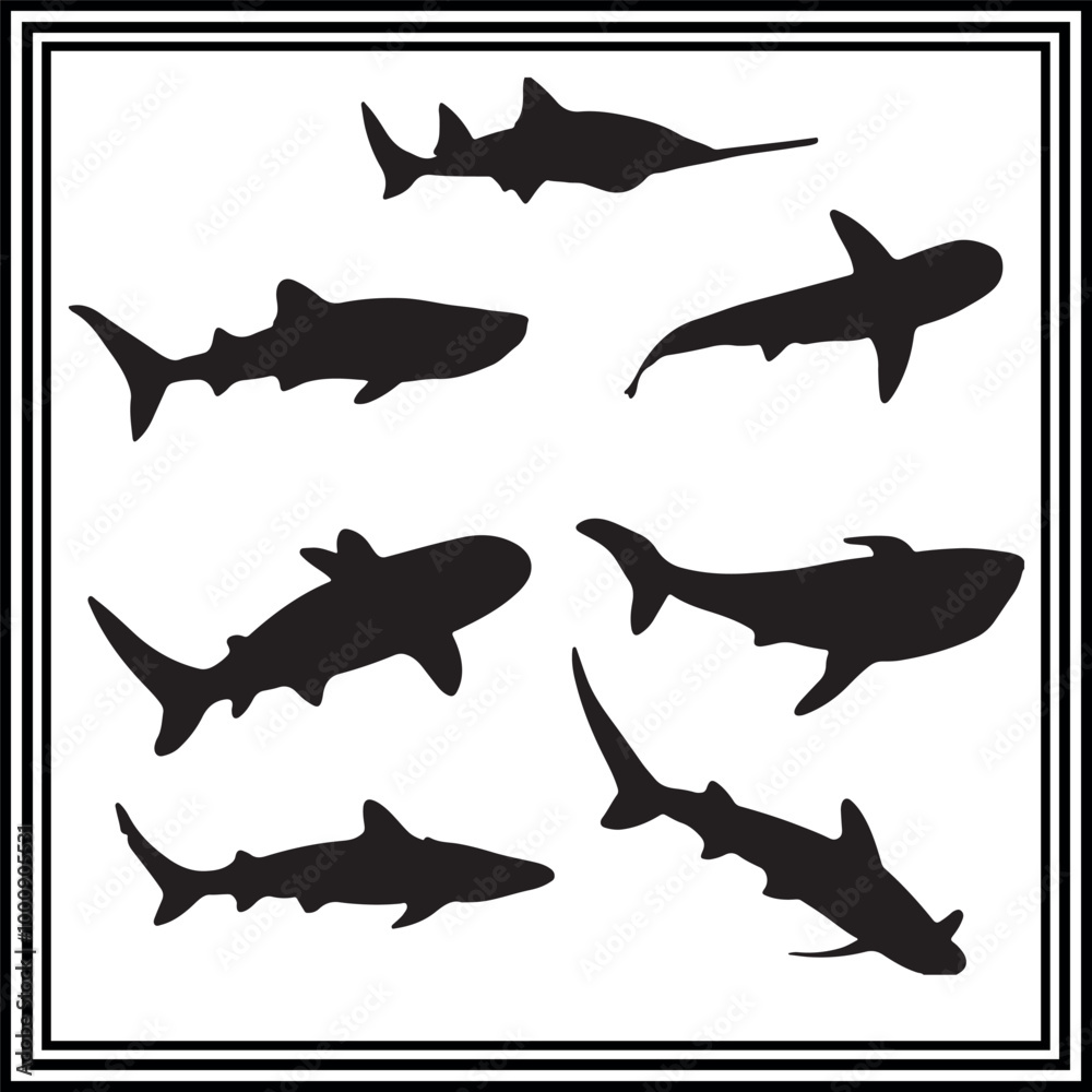 High-Quality Silhouettes of Sea Animals Whales, Fish, Dolphins, and Exotic Marine Life High-Quality Silhouettes of Sea Animals Whales, Fish, Dolphins, and Exotic Marine Life