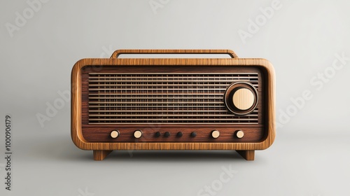 A vintage radio on a white background.