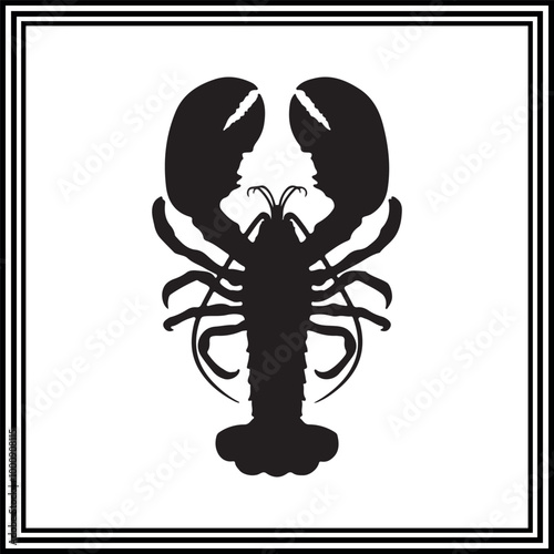 Silhouette illustration of lobster on white background