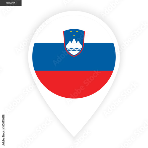 Free Download Slovenia marker icon with white border on white background. Slovenia pin icon isolated on white background.	 - GFXLoad