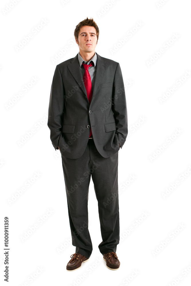 Confident businessman standing isolated on white Confident businessman standing isolated on white