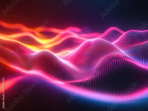 Colored Waves on Black Background