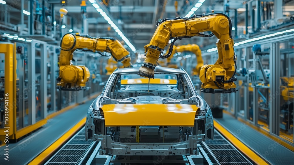 Robotic Arms in Automotive Painting Process Robotic Arms in Automotive Painting Process