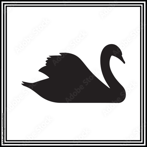 A cute swan silhouette