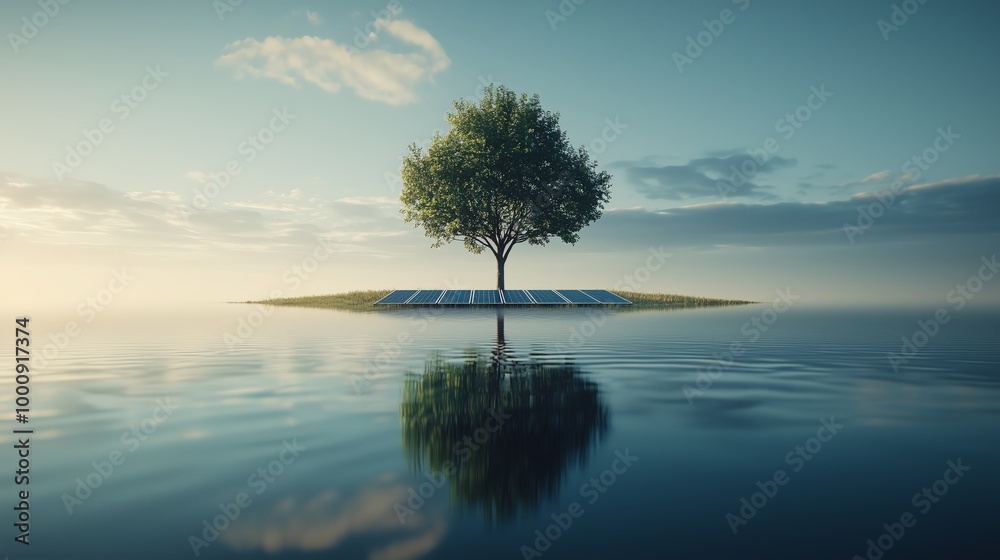Minimalist Tree Design with Integrated Solar Panels Minimalist Tree Design with Integrated Solar Panels