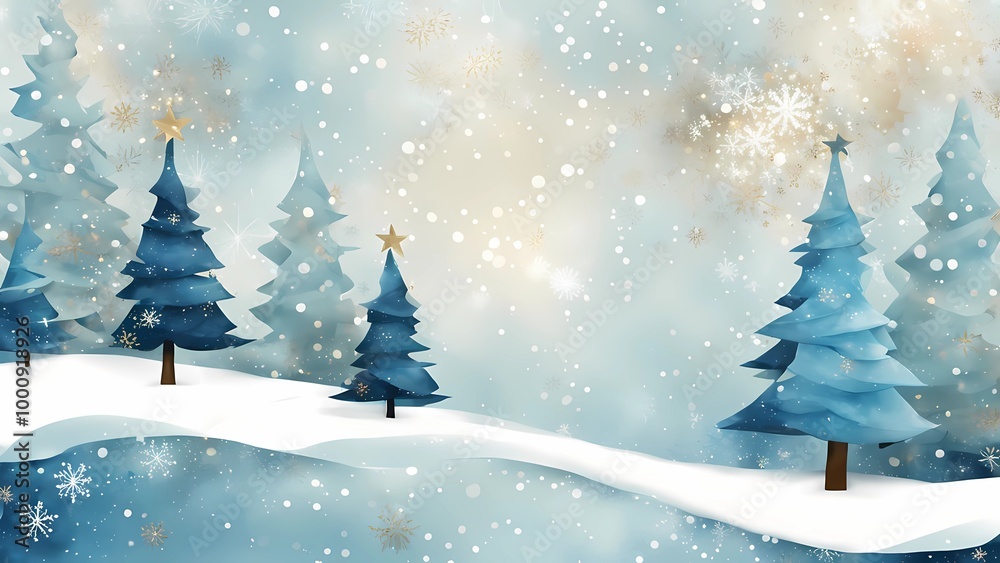 Obraz premium An abstract background featuring a stylized small Christmas trees