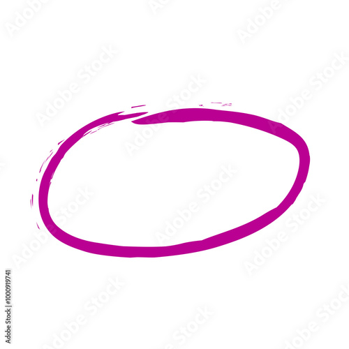 Set of hand drawn purple circles. Vector elements for highlight markers on ads, promotions, notes.
