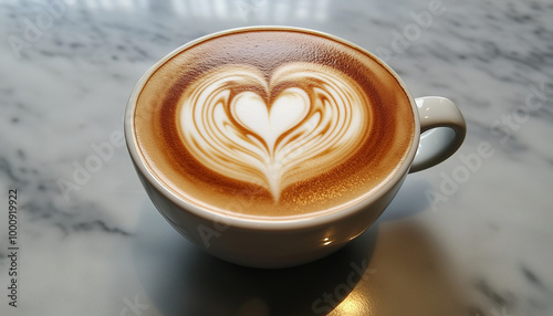 Perfectly crafted latte art in the shape of hearts displayed on creamy cappuccinos, showcasing the skill and artistry of baristas in creating coffee masterpieces.