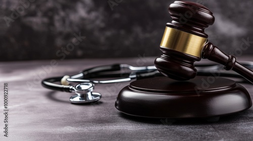 Justice for Healthcare: Gavel and Stethoscope Symbolize Medical Malpractice