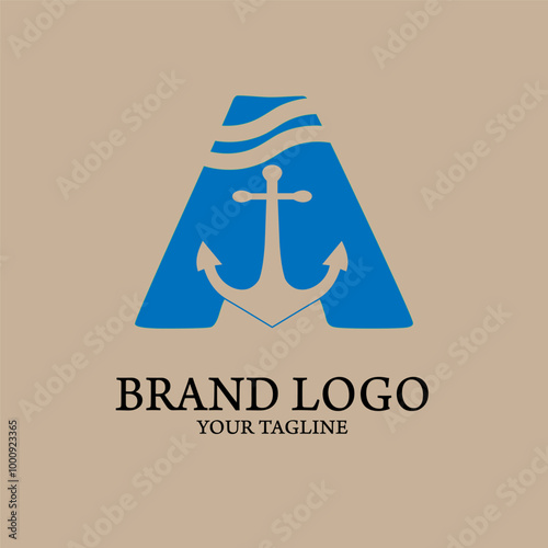 brand logo vector anchor wit letters A