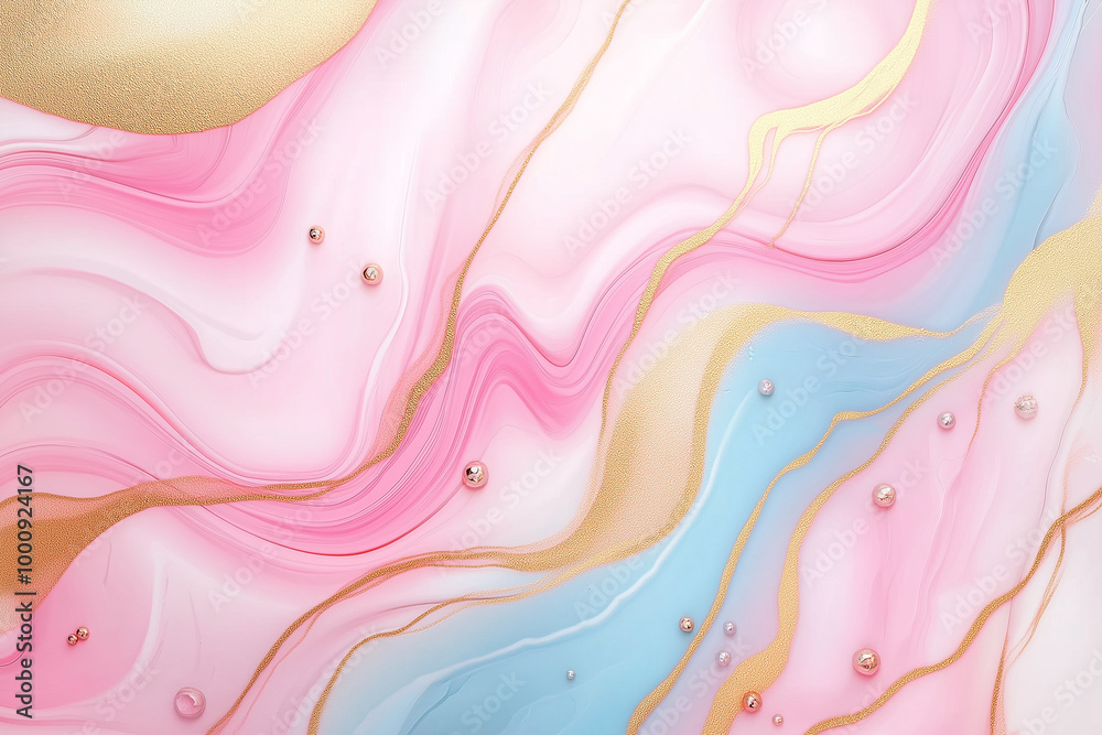 Swirl of pink gold marble abstract background, Liquid marble design abstract, light pink azure tones with rose golden Swirl of pink gold marble abstract background, Liquid marble design abstract, light pink azure tones with rose golden