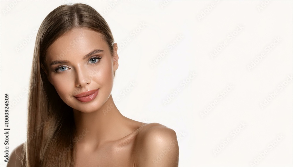 beautiful woman with glowing skin and natural makeup beautiful woman with glowing skin and natural makeup