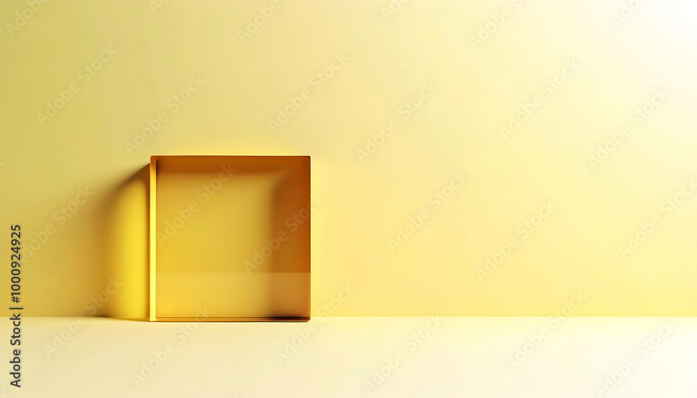 elegant aesthetic design, template with copy space area, colourful glass isolated on clean background, blank advertising display