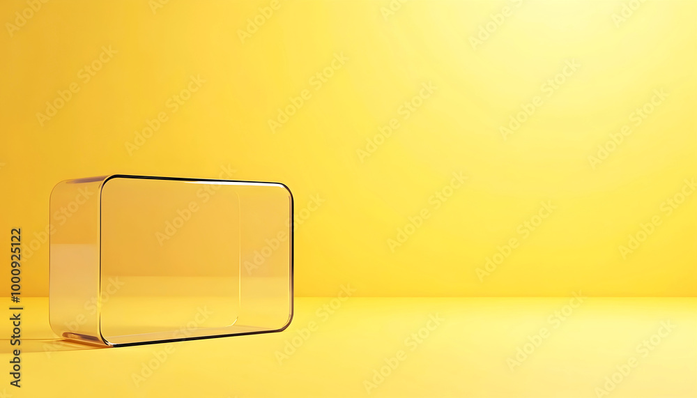 elegant aesthetic design, template with copy space area, colourful glass isolated on clean background, blank advertising display