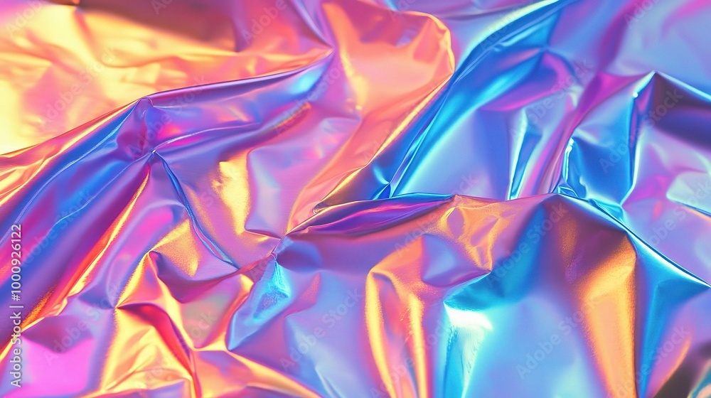 Vibrant Foil Texture with Colorful Reflections Vibrant Foil Texture with Colorful Reflections
