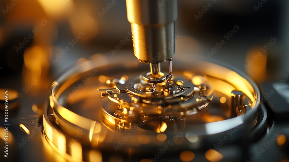 A watchmaker is using a screwdriver to work on the intricate gears of a watch. A watchmaker is using a screwdriver to work on the intricate gears of a watch.